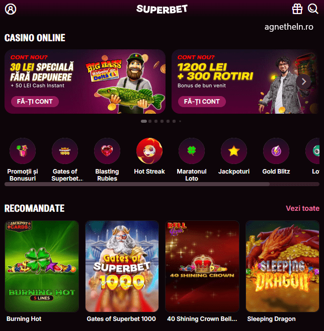 Lobby Superbet Casino România